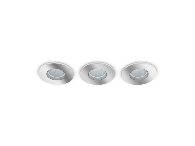 Philips Hue Adore Bathroom Recessed Downlight - Chrome - 3-pack