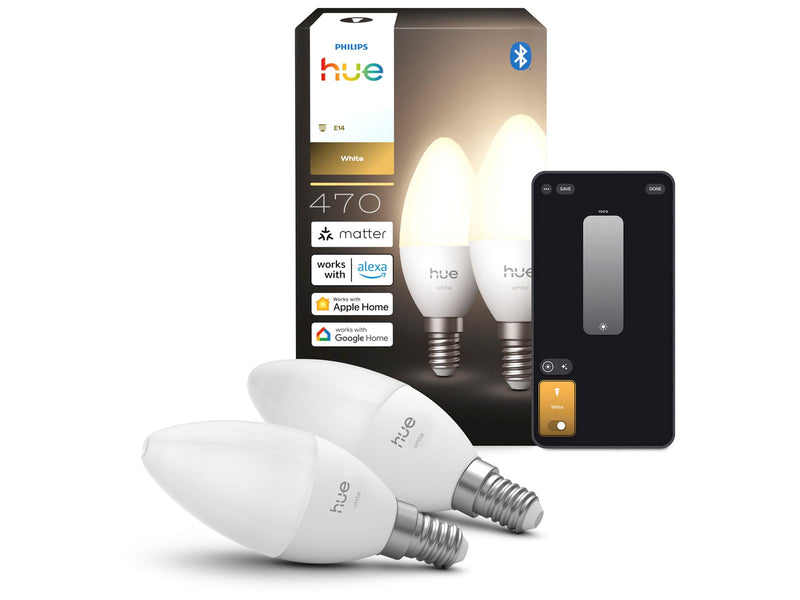 Philips Hue B39 Candle - E14 bulb - White - 2 pack
