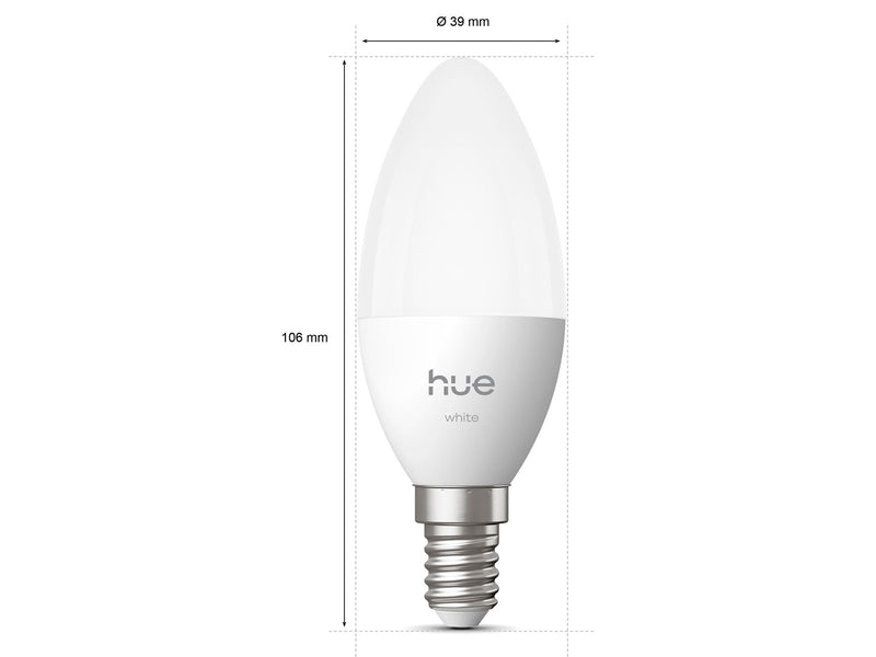 Philips Hue B39 Candle - E14 bulb - White - 2 pack