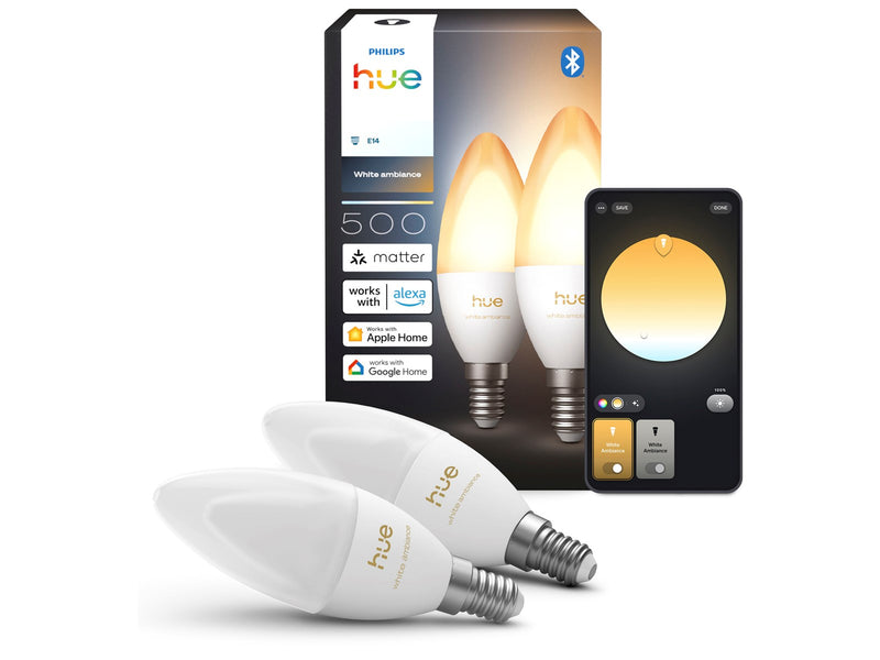 Philips Hue B39 Candle - E14 bulb - White ambiance  - 2 pack