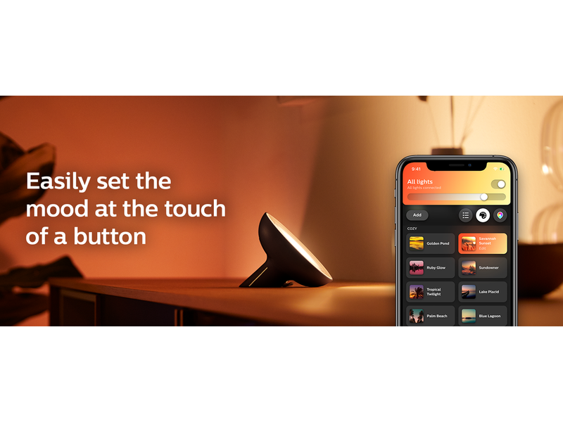 Philips Hue Bloom Tragbare Tischleuchte - BT - Schwarz
