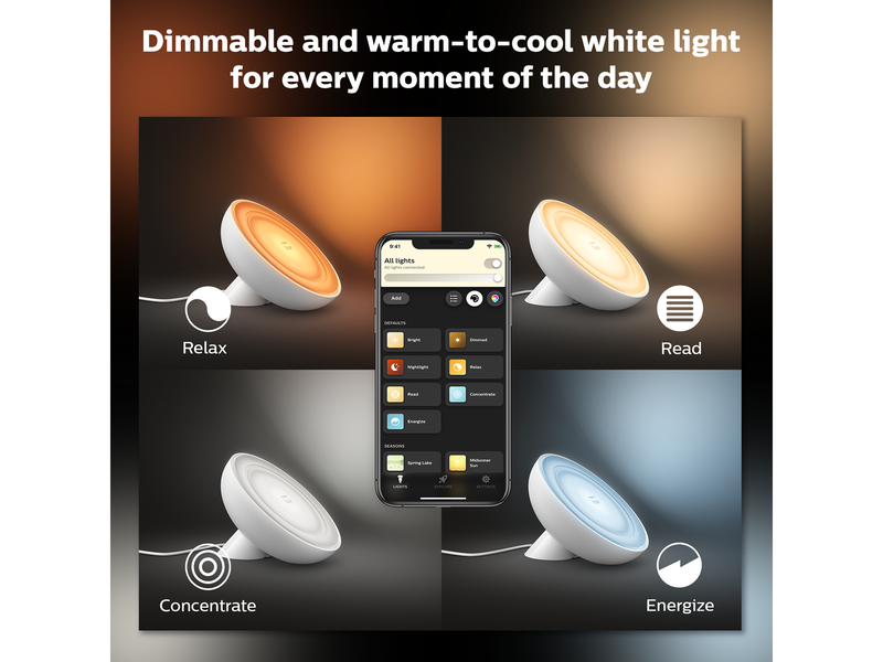 Philips Hue Bloom Tragbare Tischleuchte - BT - Weiss