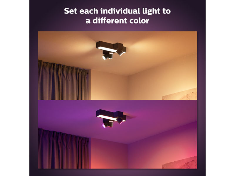 Philips Hue Centris Cross 3-er Spots 5.7W - schwarz
