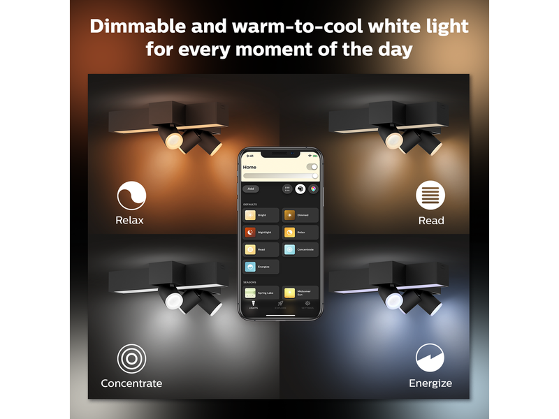 Philips Hue Centris Cross 3-er Spots 5.7W - schwarz