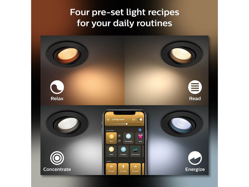 Philips Hue Centura Recessed Spotlight Round - Black