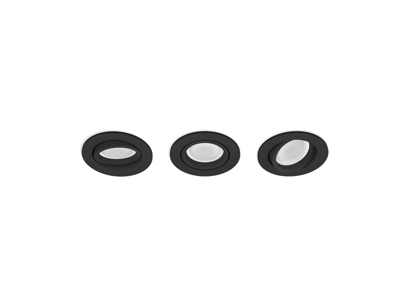 Philips Hue Centura Recessed Spotlight Round - Black - 3-Pack