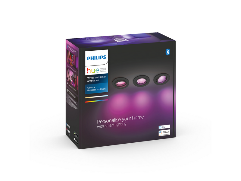 Philips Hue Centura Recessed Spotlight Round - Black - 3-Pack