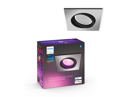 Philips Hue Centura Recessed Spotlight Square - Aluminium