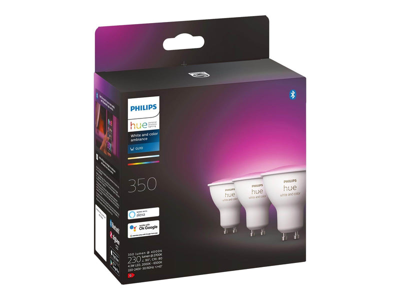 Philips Hue Color GU10 Spotlight - 3-Pack