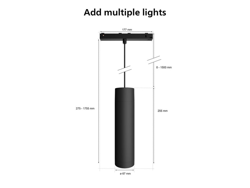 Philips Hue Perifo Ceiling Pendant Cylinder Lamp - Black