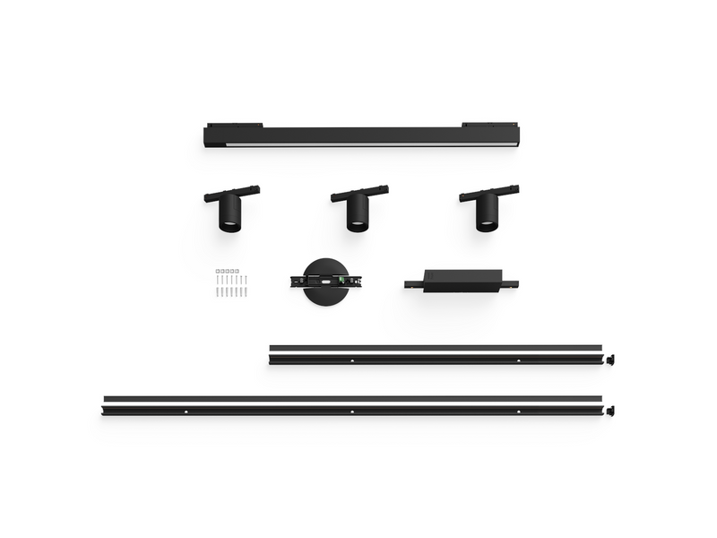 Philips Hue Perifo Ceiling Set - 3 Cylinder Spots + Lightbar - Black