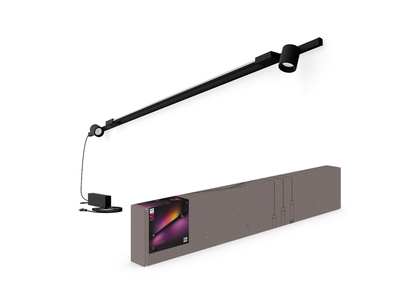 Philips Hue Perifo Wall Set - 2 Cylinder Spots + Light tube - Black