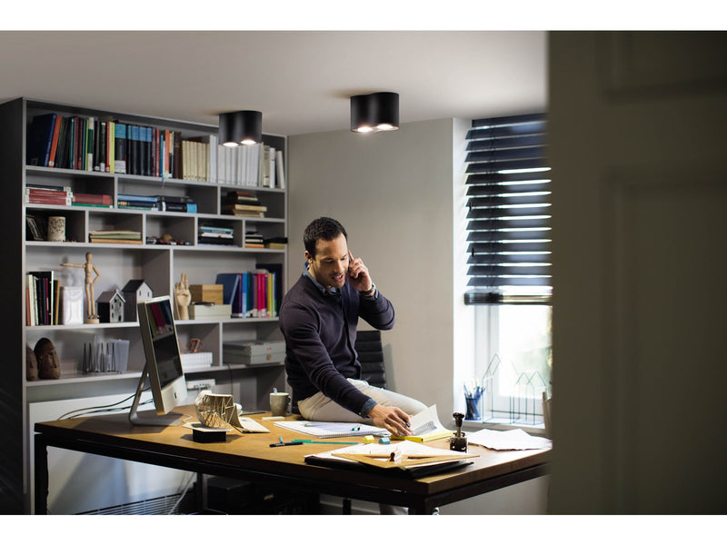 Philips Hue Pillar Double Spotlight - Black - With Dimmer Switch