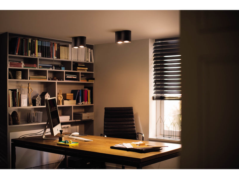 Philips Hue Pillar Double Spotlight - Black - With Dimmer Switch