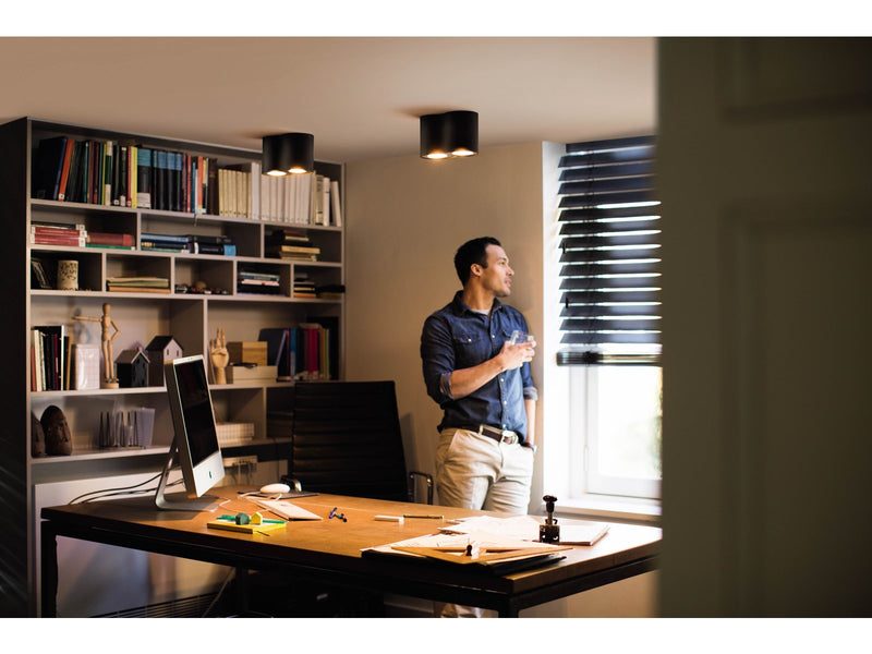 Philips Hue Pillar Double Spotlight - Black - With Dimmer Switch