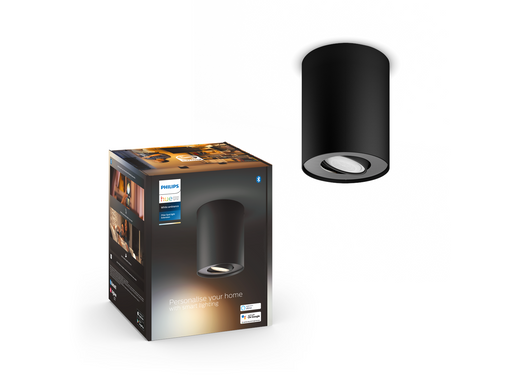 Philips Hue Pillar Single Spotlight - Black - No Dimmer Switch