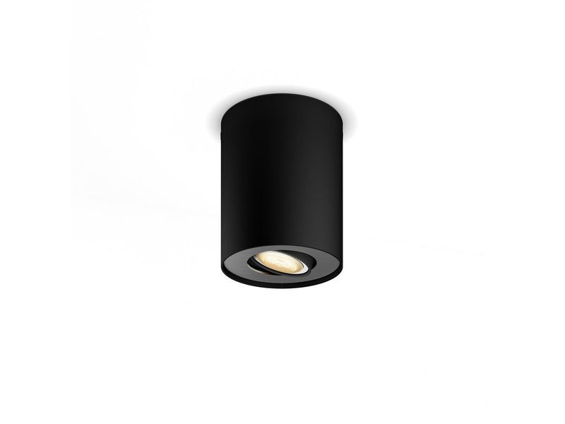 Philips Hue Pillar Single Spotlight - Black - With Dimmer Switch