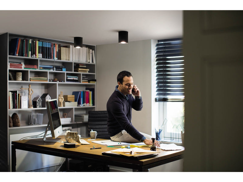 Philips Hue Pillar Single Spotlight - Black - With Dimmer Switch