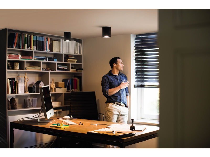 Philips Hue Pillar Single Spotlight - Black - With Dimmer Switch