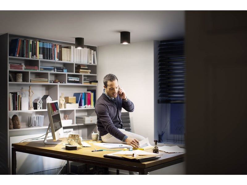 Philips Hue Pillar Single Spotlight - Black - With Dimmer Switch