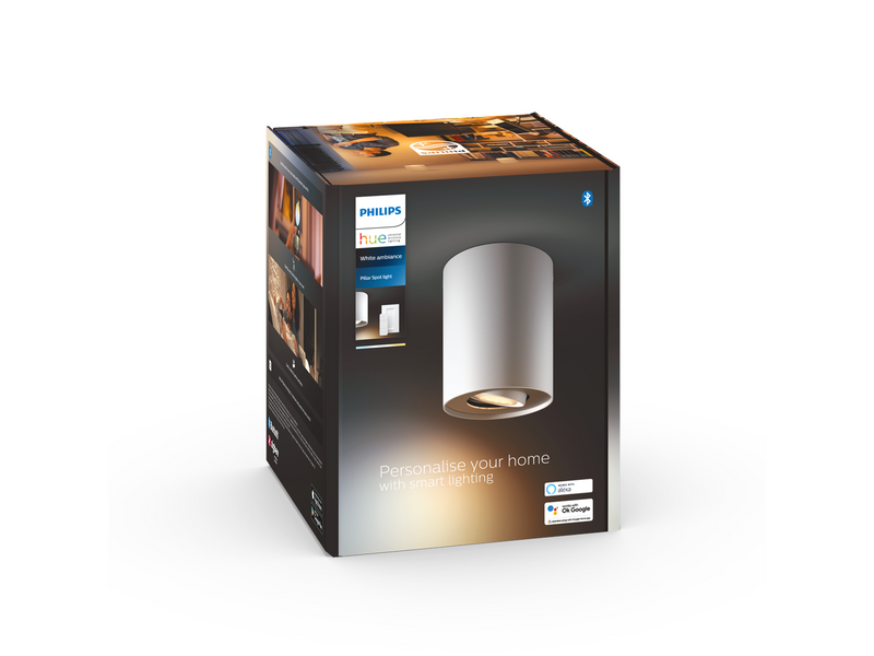 Philips Hue Pillar Single Spotlight - White - With Dimmer Switch