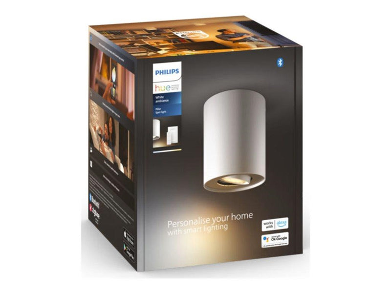 Philips Hue Pillar Single Spotlight - White - With Dimmer Switch