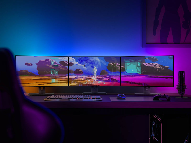 Philips Hue Play Gradient PC Lightstrip 24-27" 3-Pack + Hue Bridge