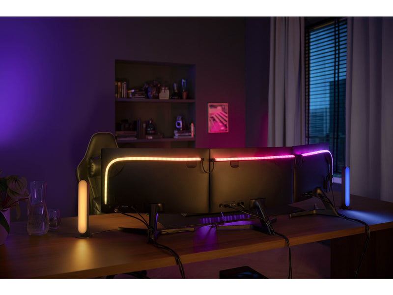 Philips Hue Play Gradient PC Lightstrip 24-27" 3-Pack + Hue Bridge