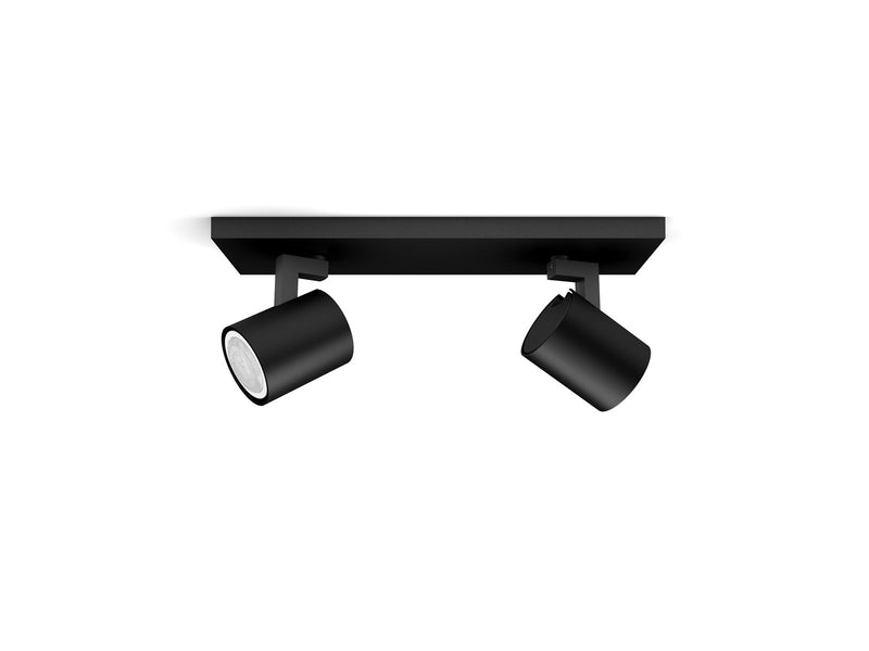Philips Hue Runner Double Spotlight - Black - With Dimmer Switch