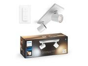 Philips Hue Runner Double Spotlight - White - With Dimmer Switch