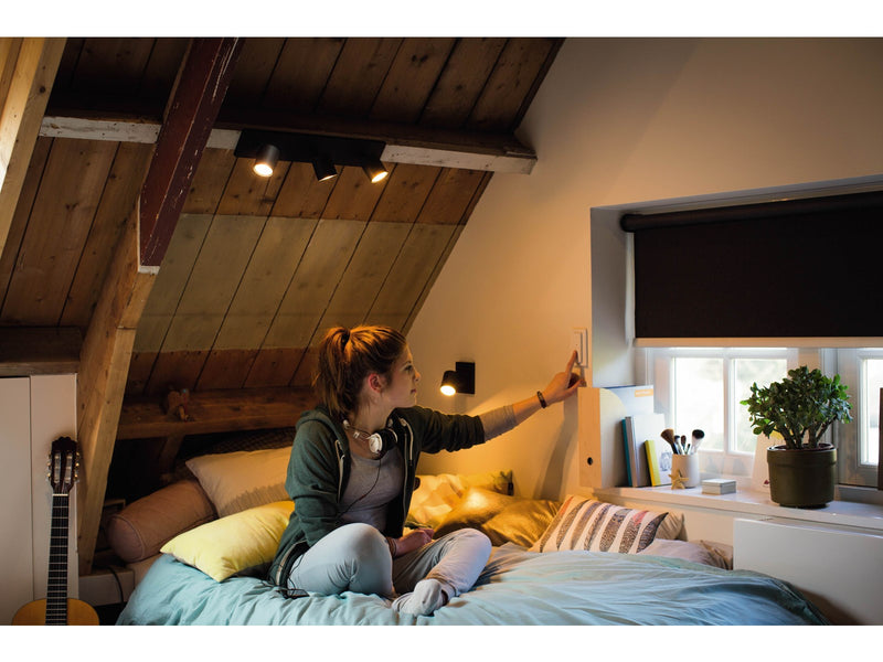 Philips Hue Runner Single Spotlight - Black - With Dimmer Switch