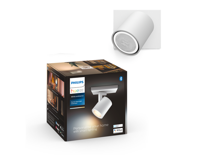 Philips Hue Runner Single Spotlight - White - No Dimmer Switch