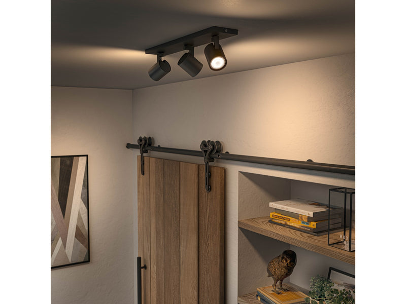 Philips Hue Runner Tripple Spotlight - Black - With Dimmer Switch