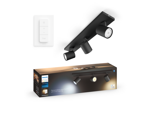 Philips Hue Runner Tripple Spotlight - Black - With Dimmer Switch