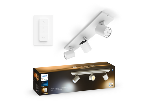 Philips Hue Runner Tripple Spotlight - White - With Dimmer Switch