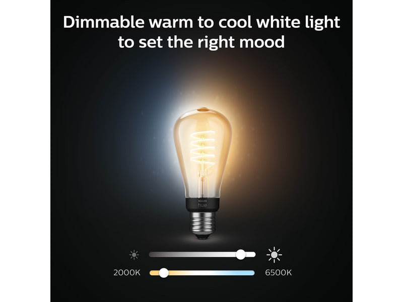 Philips Hue ST64 E27 Edison Lampe mit Glühdraht