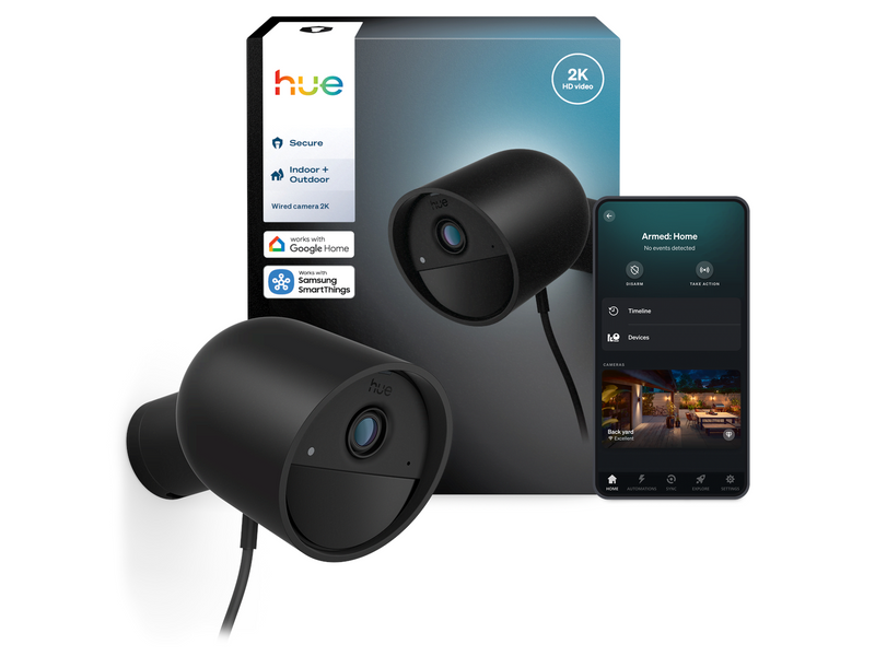 Philips Hue Secure 2K wired camera - black