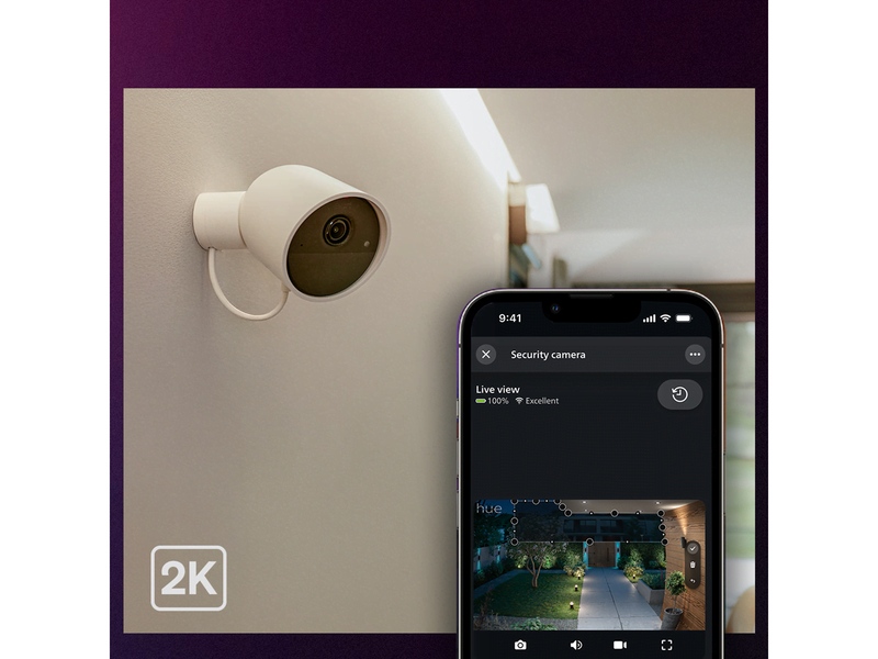Philips Hue Secure 2K wired camera - white