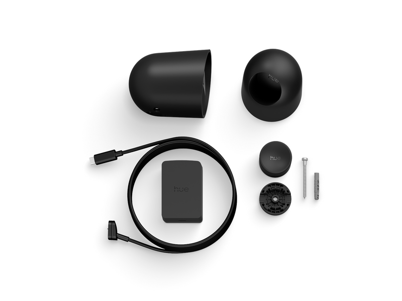 Philips Hue Secure 2K wired camera with desktop stand - black
