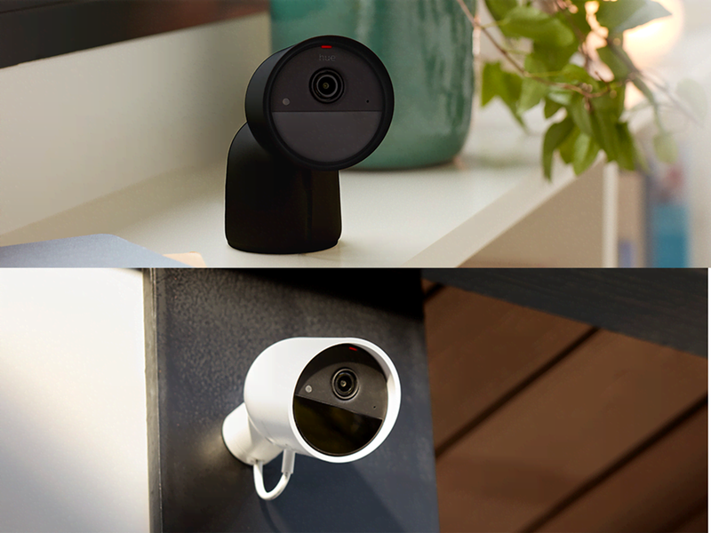 Philips Hue Secure 2K wired camera with desktop stand - black