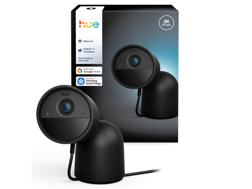 Philips Hue Secure 2K wired camera with desktop stand - black