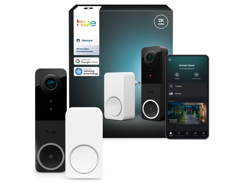 Philips Hue Secure video doorbell + Smart Chime bundle