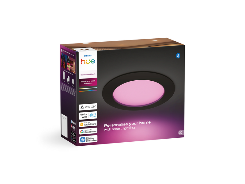 Philips Hue Slim recessed spotlight 117 mm Black