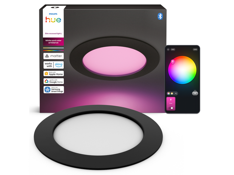 Philips Hue Slim recessed spotlight 117 mm Black