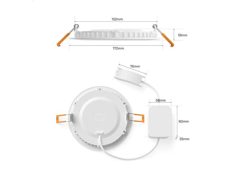 Philips Hue Slim recessed spotlight 117 mm White