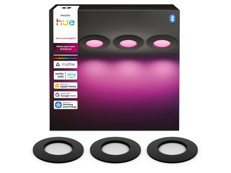 Philips Hue Slim recessed spotlight 90 mm Black - 3-pack