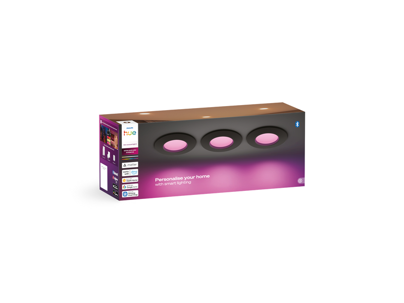 Philips Hue Slim recessed spotlight 90 mm Black - 3-pack