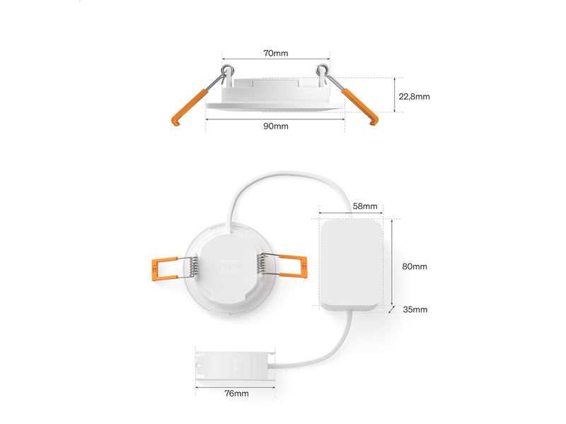 Philips Hue Slim recessed spotlight 90 mm White - 3-pack