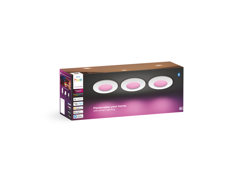 Philips Hue Slim recessed spotlight 90 mm White - 3-pack