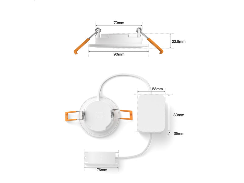 Philips Hue Slim recessed spotlight 90 mm White